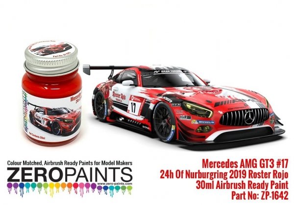 Zero Paints ZP-1642 Mercedes AMG GT3 17 ADAC Total 24h Of Nurburgring 2019 Red Paint 30ml