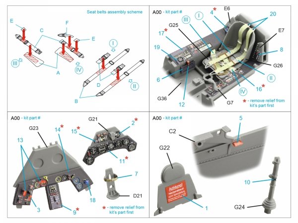 Quinta Studio QD35150 Fw 190A-8 interior 3D decals Border Model 1/35
