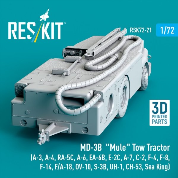 RESKIT RSK72-0021 MD-3B "Mule" Tow Tractor (3D Printed model kit) 1/72