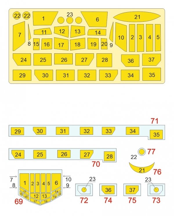 Omask 57058 Junkers Ju-52 Mask (for Heller) yellow masking tape 1/72 