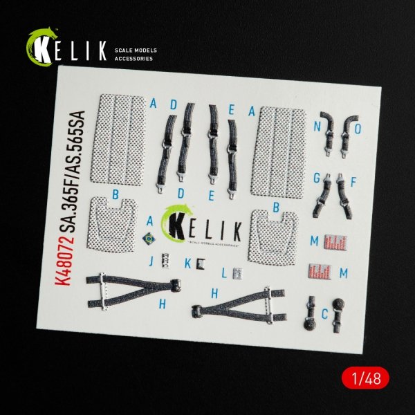 KELIK K48072 DAUPHIN II SA.365F / AS.565SA INTERIOR 3D DECALS FOR KITTY HAWK / ZIMIMODEL KIT 1/48