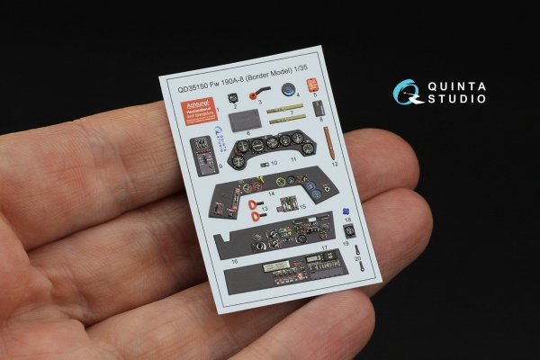 Quinta Studio QD35150 Fw 190A-8 interior 3D decals Border Model 1/35