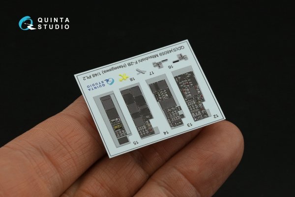 Quinta Studio QDS-48059 Mitsubishi F-2B 3D-Printed coloured Interior on decal paper (Hasegawa) (small version) 1/48