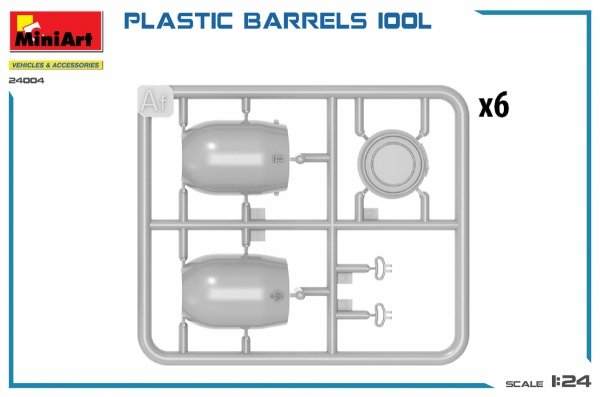 MiniArt 24004 PLASTIC BARRELS 100L 1/24