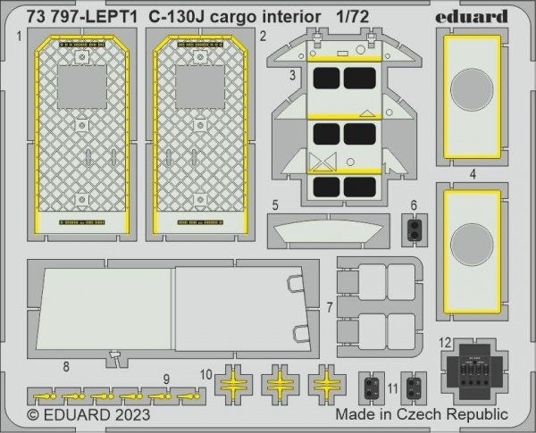 Eduard 73797 C-130J cargo interior ZVEZDA 1/72