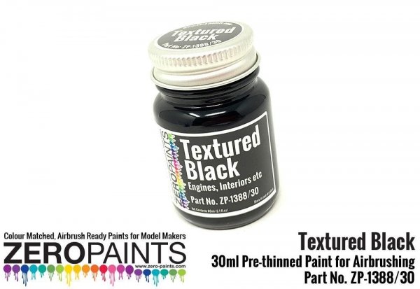 Zero Paints 1388-30 Black Textured - Engines, Interiors etc 30ML