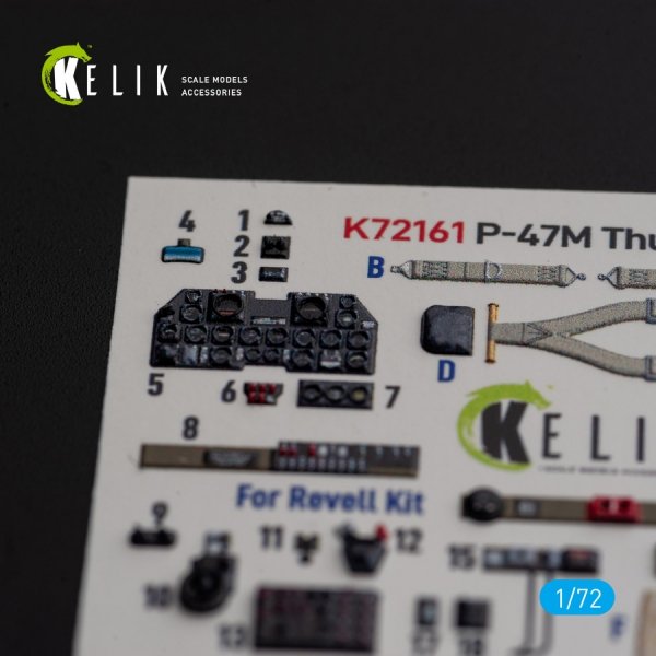 Kelik K72161 P-47M "Thunderbolt"- interior 3D decals for Revell kit (1/72)