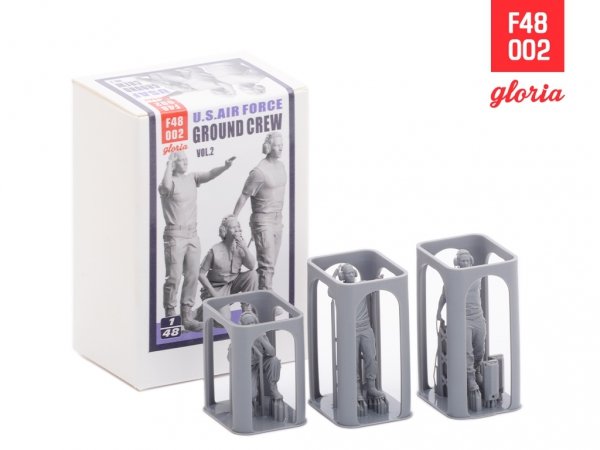 Gloria F48002 Ground Crew US Air Force vol.2 3D Printed Figures x 3 1/48