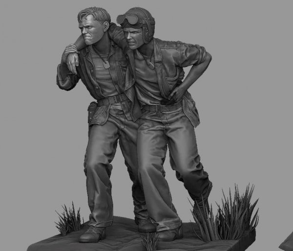 Panzer Art FI35-208 USMC wounded tankers set 1/35