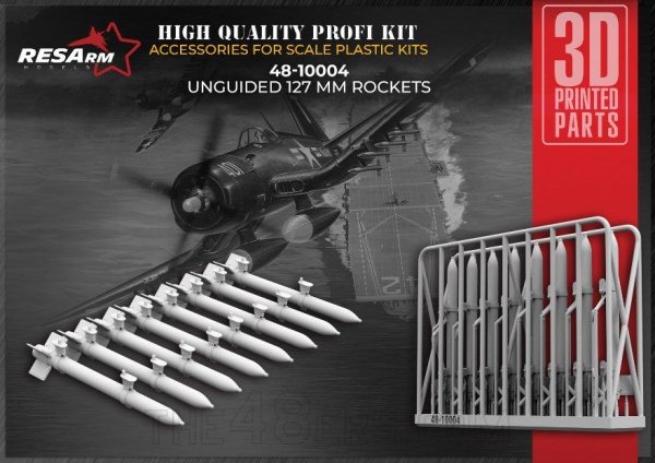 RESARM 48-10004 unguided HVAR ROCKETS F4U Corsair (3D resin printing) 1/48