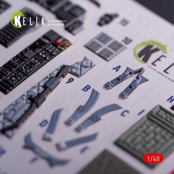 Kelik K48132 A-10A - interior 3D decals for Tamiya kit (1/48)