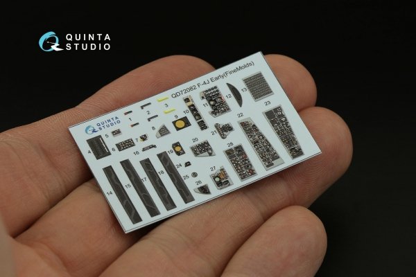 Quinta Studio QD72082 F-4J Early 3D-Printed &amp; coloured Interior on decal paper (Fine Molds) 1/72
