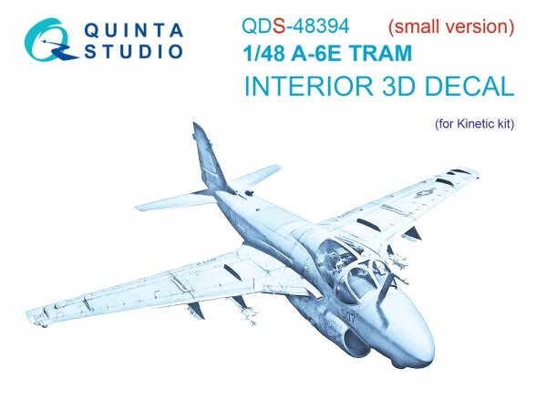 Quinta Studio QDS-48394 A-6E TRAM 3D-Printed &amp; coloured Interior on decal paper (Kinetic) (Small version) 1/48