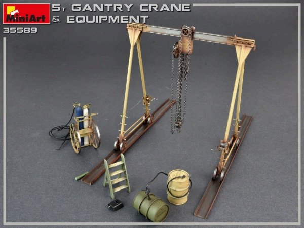 MiniArt 35589 5 TON GANTRY CRANE &amp; EQUIPMENT 1/35