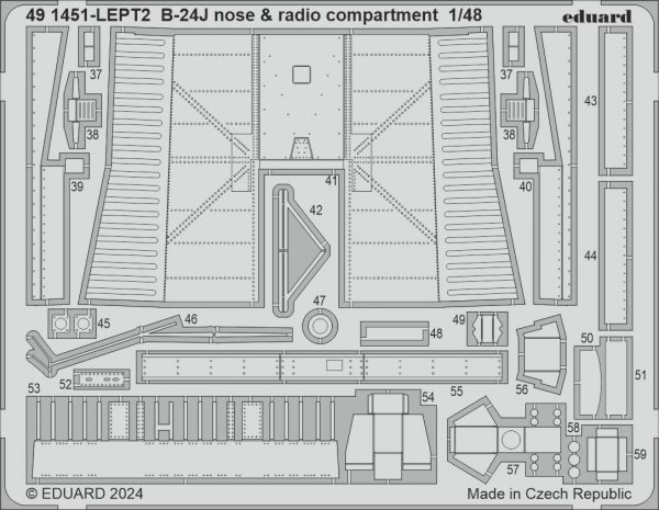 Eduard 491451 B-24J nose &amp; radio compartment HOBBY BOSS 1/48