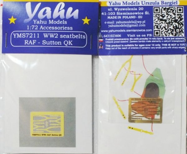 Yahu YMS7211 WW seatbelts – RAF Sutton QK (1:72)