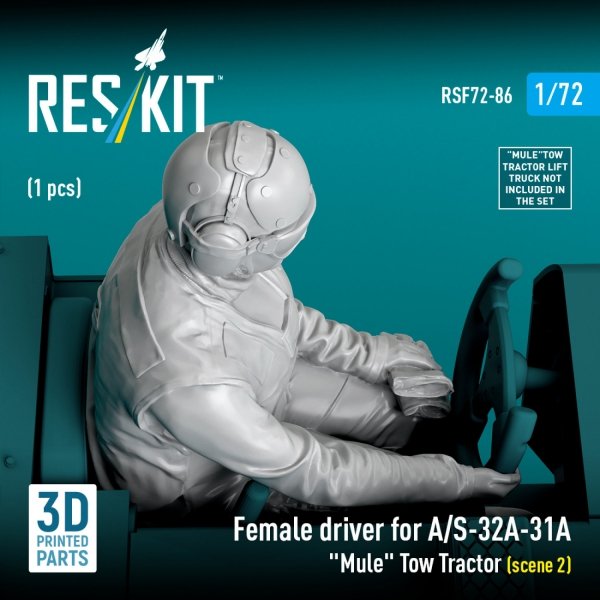 RESKIT RSF72-0086 Female driver for A/S-32A-31A "Mule" Tow Tractor (scene 2) (1 pcs) (3D Printed) (1/72)