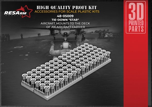 RESArm 48-05009 FASTENER, AIRCRAFT CARRIER, TIE-DOWN "STAR" kit (3D resin printing) 1/48