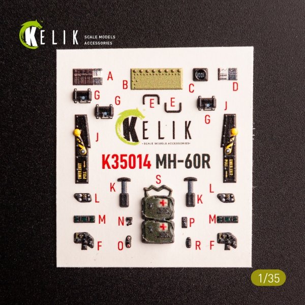 KELIK K35014 MH-60R interior 3D decals for Kitty Hawk kit 1/35