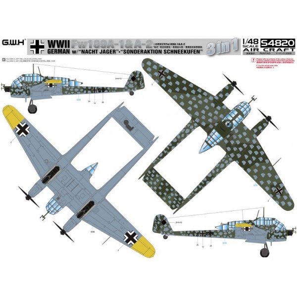 Great Wall Hobby S4820 Fw189A-1&amp;A-2 /w &quot;Nacht Jager&quot; - &quot;Sonderaktion Schneekufen&quot; 1/48