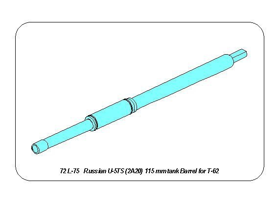 Aber 72L-75 Lufa U-5TS(2A20) 115mm do rosyjskiego czołgu T6 1/72