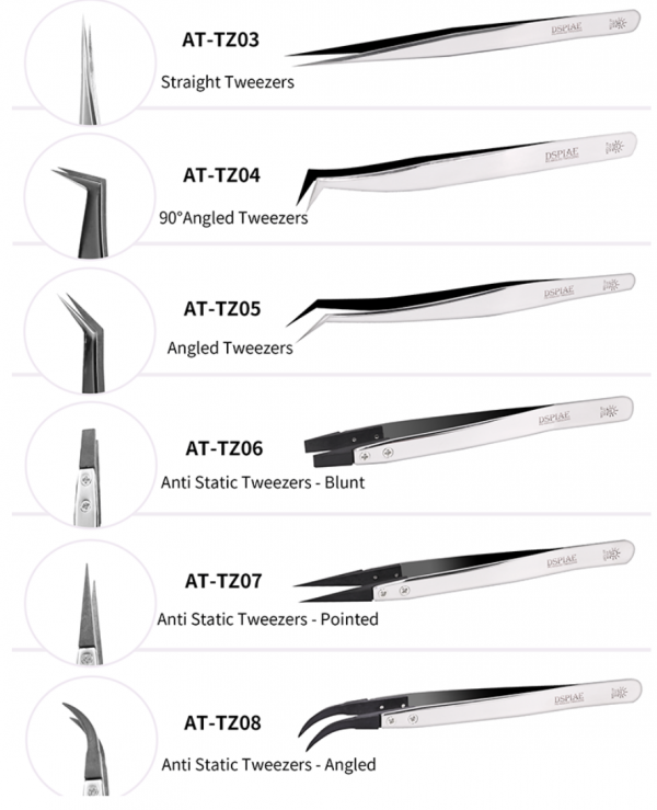 DSPIAE AT-TZ06 Anti-Static Tweezers – Blunt