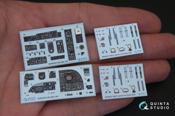 Quinta Studio QD48165 A-6E Intruder 3D-Printed &amp; coloured Interior on decal paper (for HobbyBoss kit) 1/48