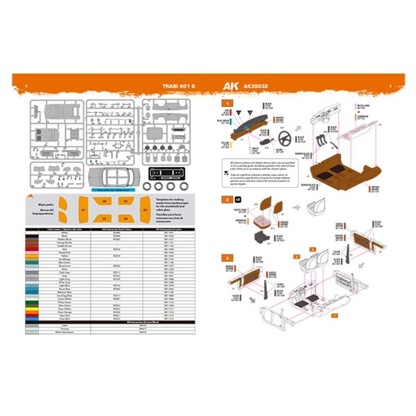 AK Interactive AK35032 Trabi 601 S (photo-etched fret) (vinyl tires) (decals) 1/35
