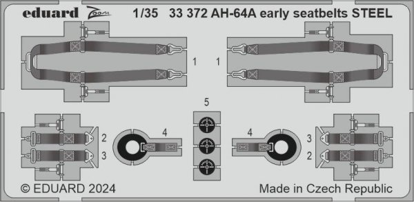 Eduard 33372 AH-64A early seatbelts STEEL TRUMPETER 1/35