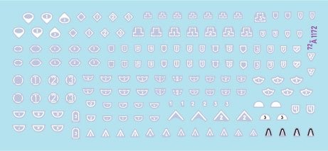 Star Decals 72-A1172 IDF Generic Markings # 1. Israeli brigade/unit insignia markings for tanks and AFVs. 1/72