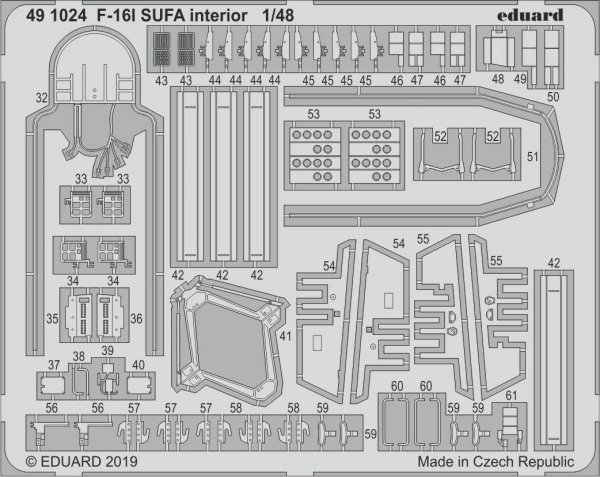 Eduard 491024 F-16I SUFA interior 1/48 HASEGAWA