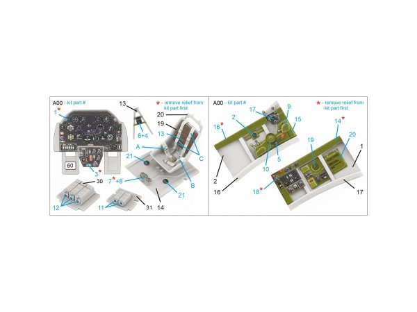 Quinta Studio QD48473 P-51A 3D-Printed coloured Interior on decal paper (Accurate Miniatures/Academy) 1/48