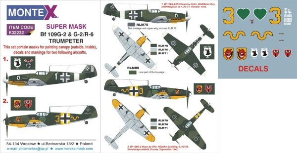 Montex K32232 Bf 109G-2 &amp; G-2/R-6 1/32