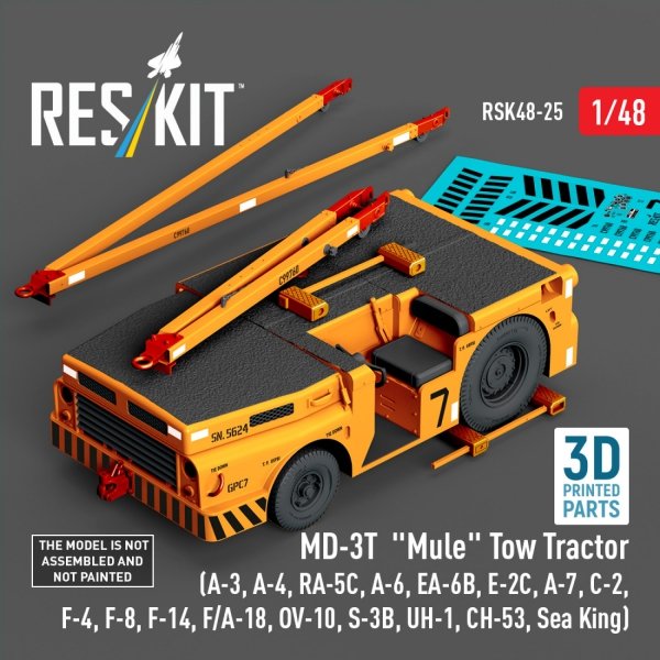 RESKIT RSK48-0025 MD-3T "Mule" Tow Tractor (3D Printed model kit) 1/48