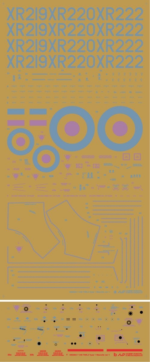 HobbyDecal ST48029V1 BAC TSR.2 Stencils ver 1 1/48