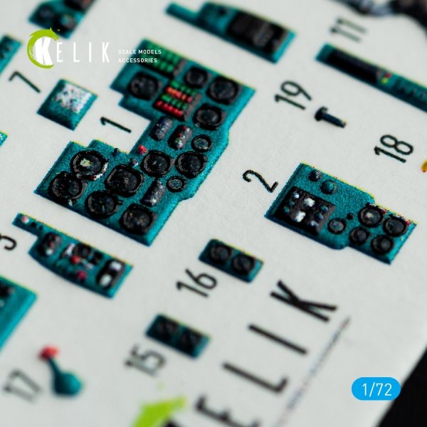 KELIK K72057 MIG-23 ML/MLA INTERIOR 3D DECALS FOR CLEARPROP KIT 1/72