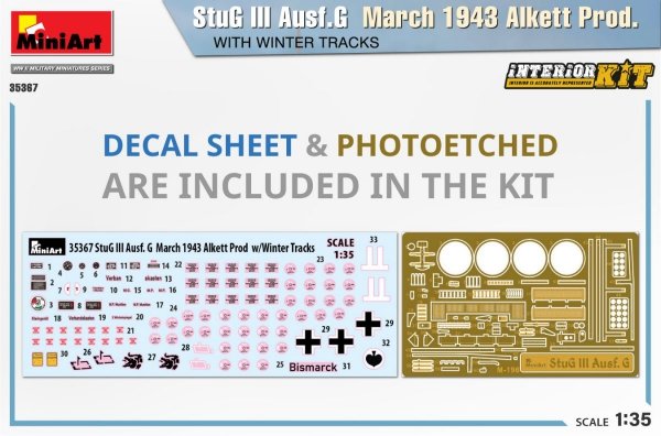 Mini Art 35367 StuG III Ausf. G March 1943 Alkett Prod. WITH WINTER TRACKS. INTERIOR KIT 1/35