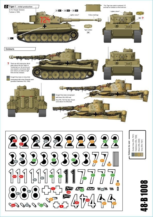 Star Decals 48-B1008 Afrika Tigers. Tigers in Tunisia 1942-43 1/48