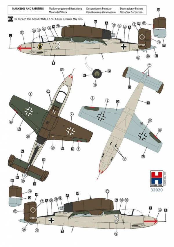 Hobby 2000 32020 Heinkel He 162 A-2 Salamander 1/32