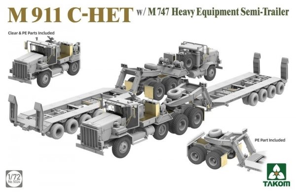 Takom 5024 M911 C-HET w/M747 Heavy Equipment Semi-Trailer 1/72