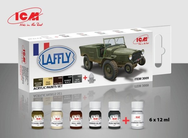 ICM 3009 Acrylic paint set for Laffly V15T 6x12ml