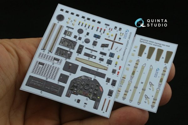 Quinta Studio QD32087 Ju87 D/G 3D-Printed &amp; coloured Interior on decal paper (Trumpeter) 1/32