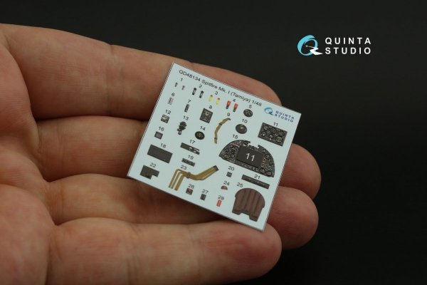 Quinta Studio QD48134 Spitfire Mk.I 3D-Printed &amp; coloured Interior on decal paper (Tamiya) 1/48