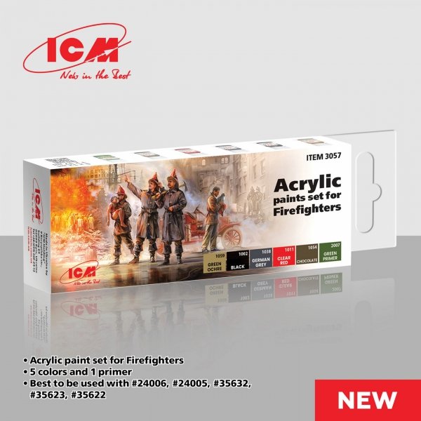 ICM 3057 Acrylic paints set for Firefighters 12 ml х 6