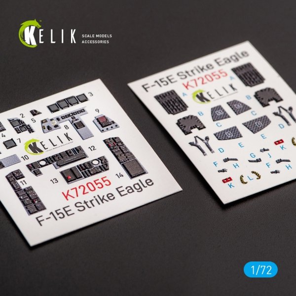 KELIK K72055 F-15E STRIKE EAGLE - INTERIOR 3D DECALS FOR REVELL KIT 1/72