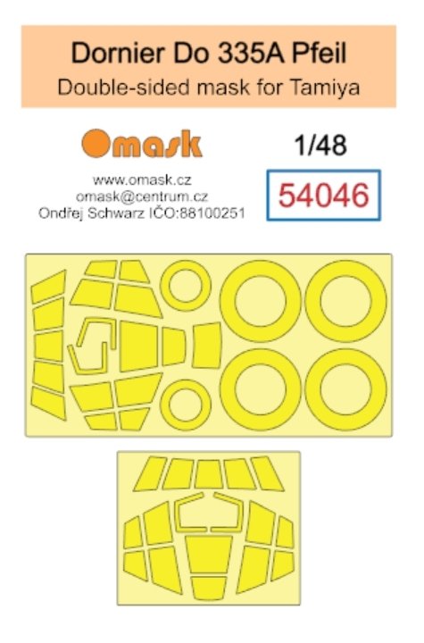 Omask 54046 Dornier Do 335A Pfeil double-sided mask (for Tamiya) 1/48