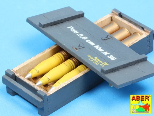 Aber 16014 8,8 cm Tiger I high-explosive Ammo with box (1:16)