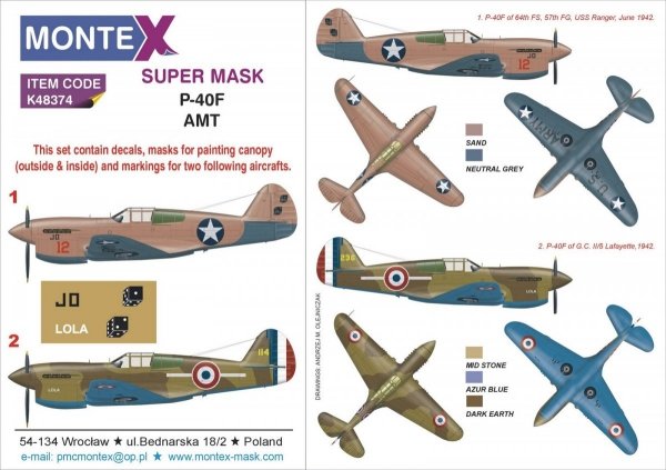 Montex K48374 P-40F 1/48