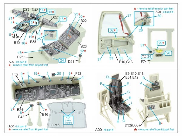 Quinta Studio QD35164 HH-60G Pave Hawk 3D-Printed &amp; coloured Interior on decal paper (Kitty Hawk) 1/35