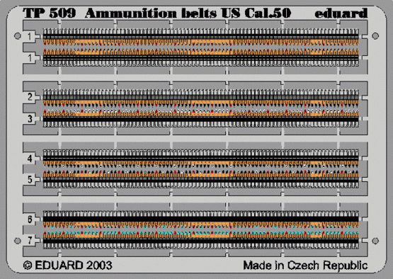 Eduard TP509 Ammunition Belts US Cal.0.50 1/35
